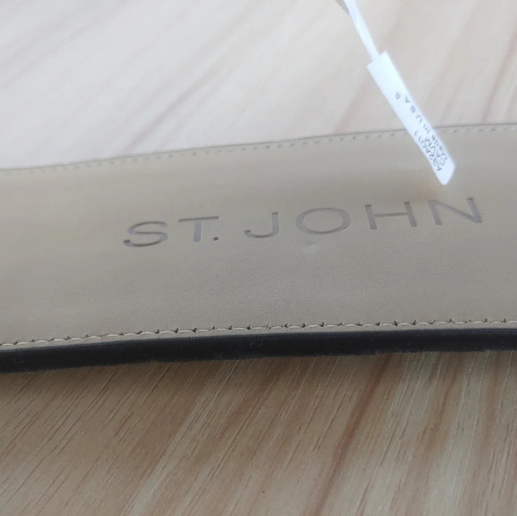 St John women’s Belt. Sz S Black Velvet with Rhinestones  2.6” wide. 34.5” long main image 6